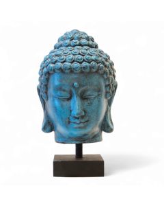 Sculpture buddha head turqoise
