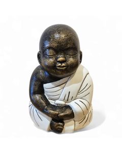 Sculpture shaolin white sitting position