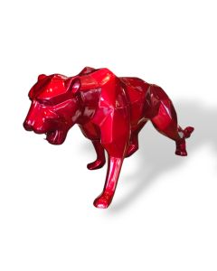 Sculpture panther in red color