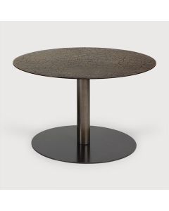 Coffee table made with mineral materials in metallic powder color (S)