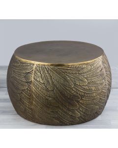 Coffee mini table round antique gold metal
