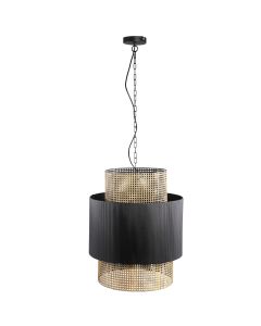 Pendant lamp black iron and gold