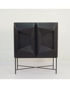 Sideboard wooden black two doors "facet"