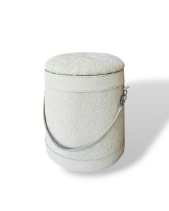 Stool "Freddie" - Cream - in cat. A leather