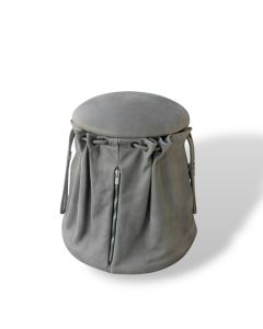 Stool "Bruce" - Dark beige/grey - in cat. A leather
