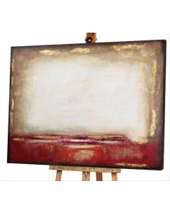 Painting acrylic horizon in red and beige