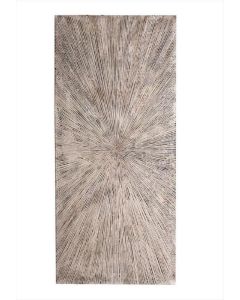 Wallpanel rectangle white wood ribbed circle