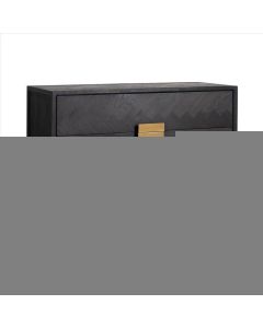 Console blackbone wood /gold with two drawes