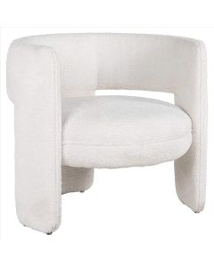 Chair lounge Lima white sheep