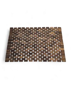 Placemat in teak wood dark pieces - 45x30cm