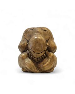 Sculpture of praying Buddha in teak wood - H25cm XS